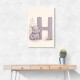 H For Hippo Watercolor Wall Art