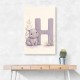 H For Hippo Watercolor Wall Art