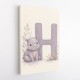 H For Hippo Watercolor Wall Art