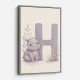 H For Hippo Watercolor Wall Art