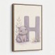 H For Hippo Watercolor Wall Art