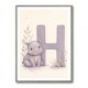 H For Hippo Watercolor Wall Art