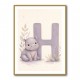 H For Hippo Watercolor Wall Art
