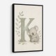 K For Koala Wall Art