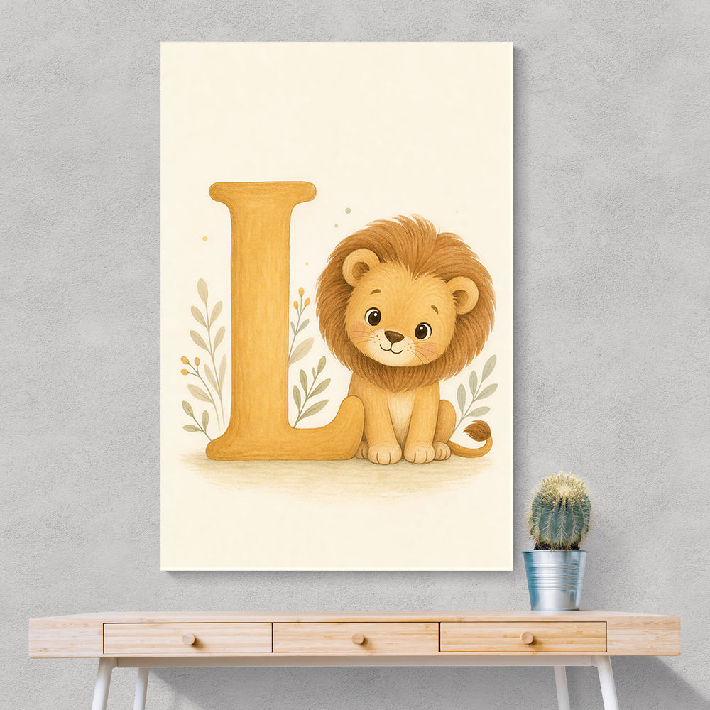L For Lion Nursery Wall Art