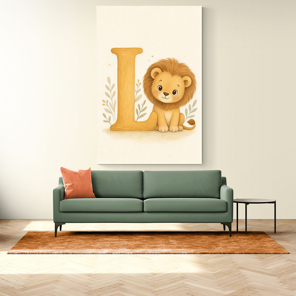L For Lion Nursery Wall Art
