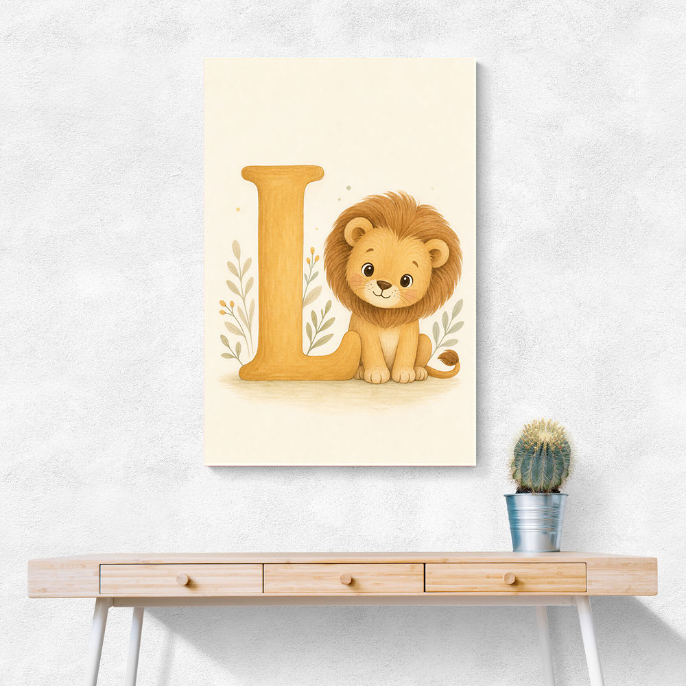 L For Lion Nursery Wall Art