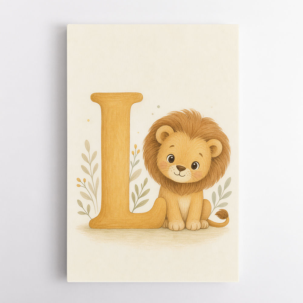 L For Lion Nursery Wall Art
