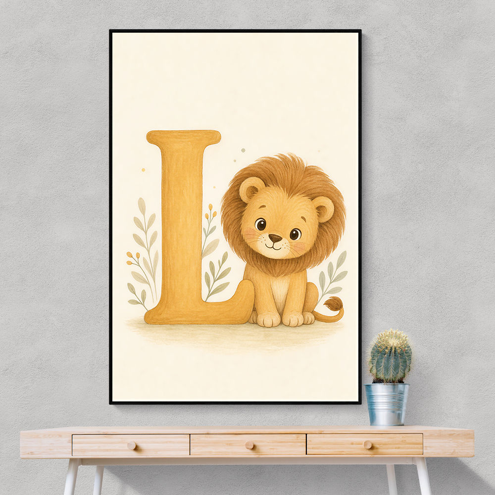 L For Lion Nursery Wall Art