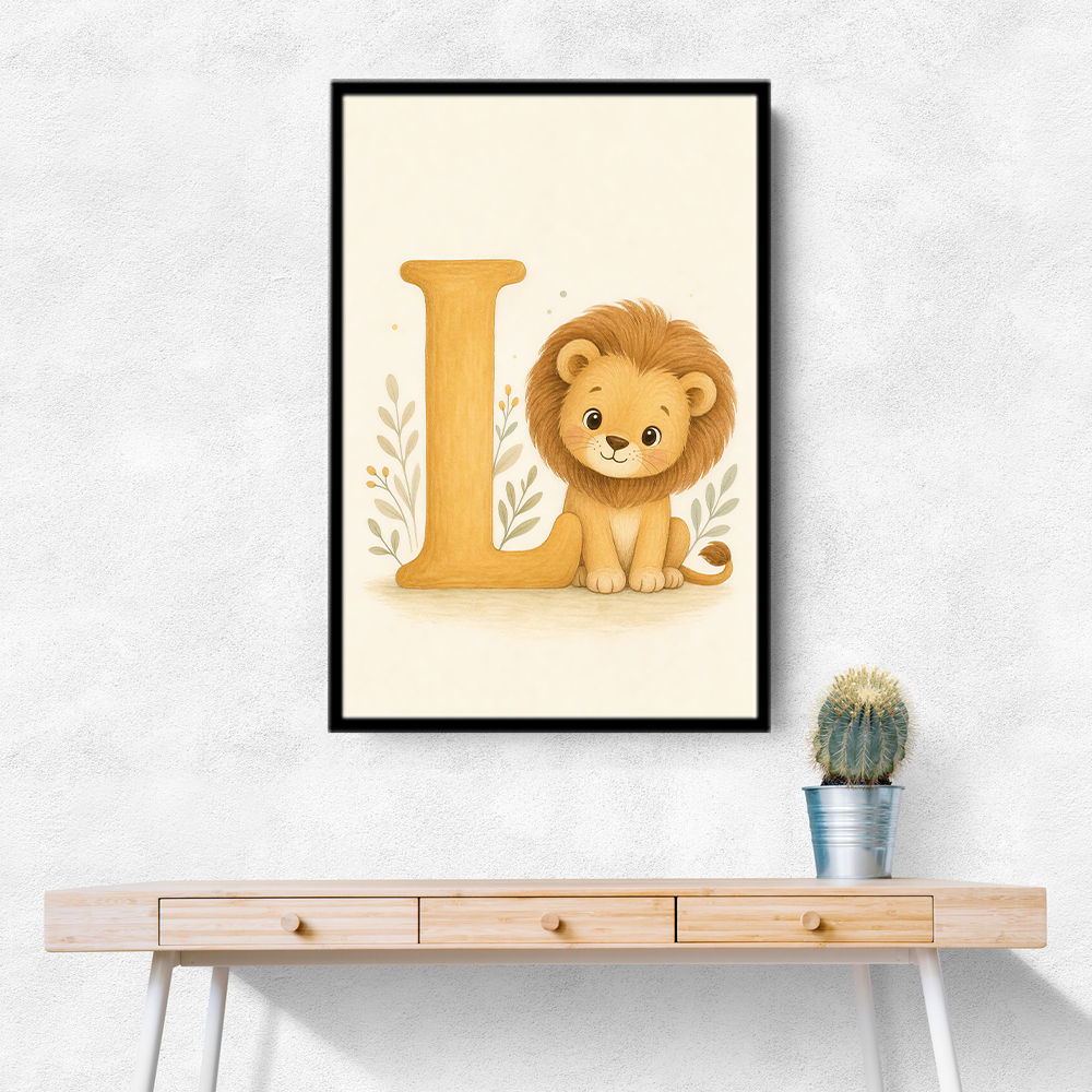 L For Lion Nursery Wall Art