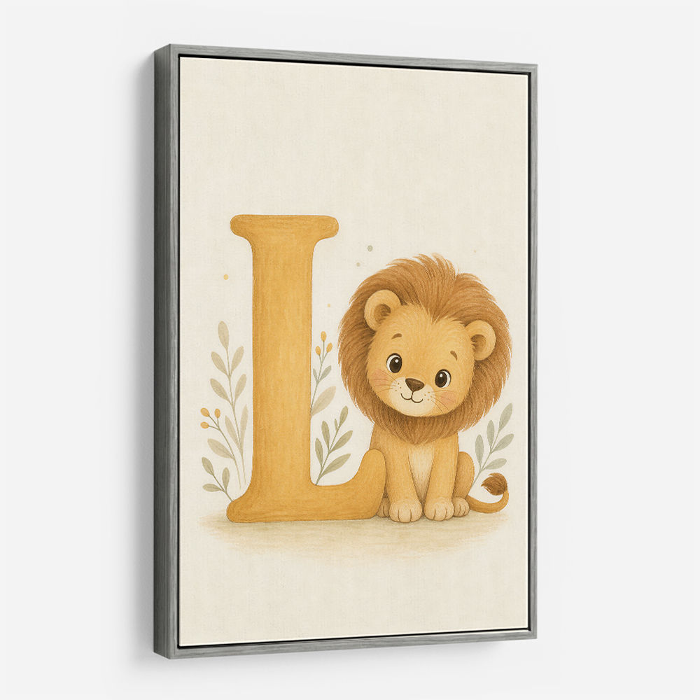 L For Lion Nursery Wall Art