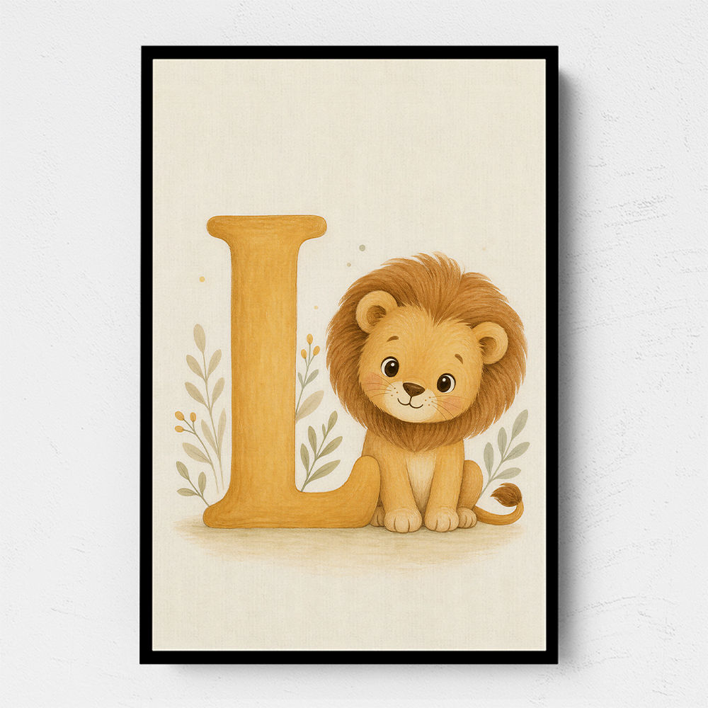 L For Lion Nursery Wall Art