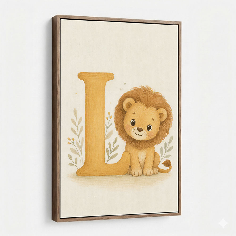 L For Lion Nursery Wall Art