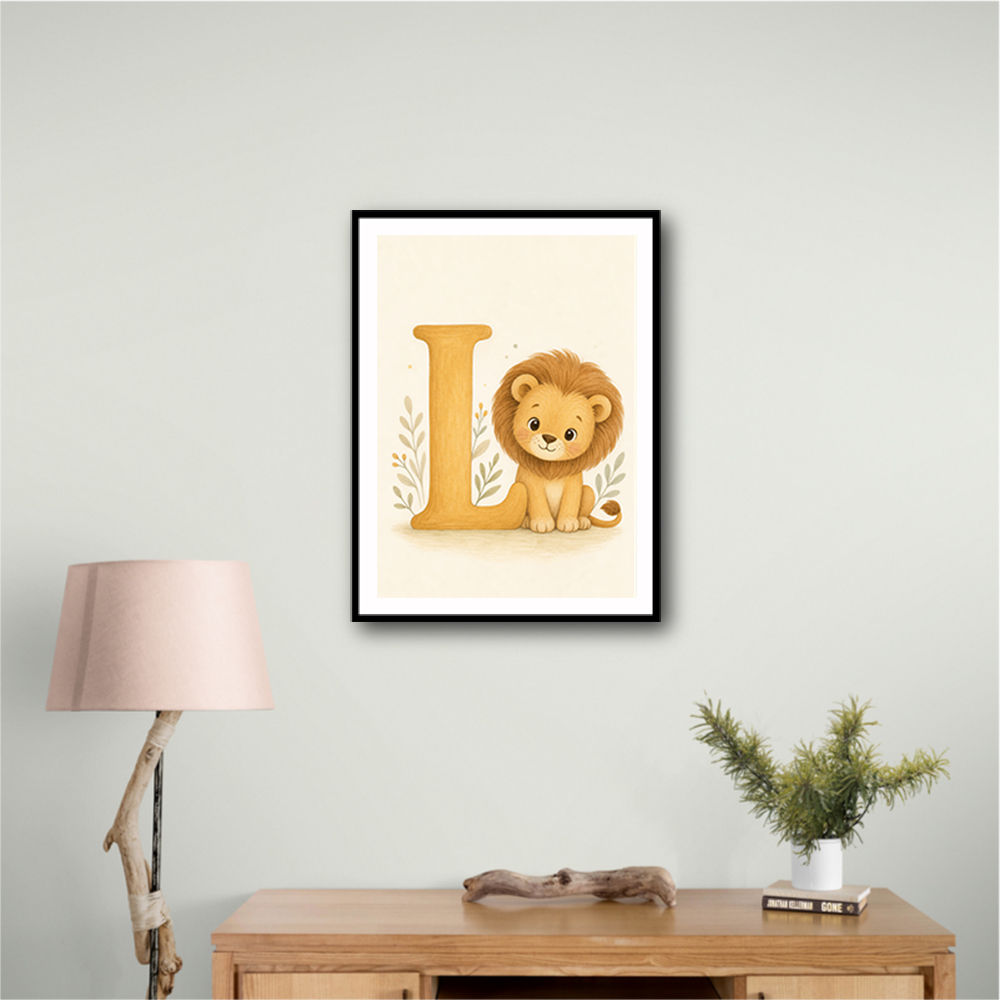 L For Lion Nursery Wall Art