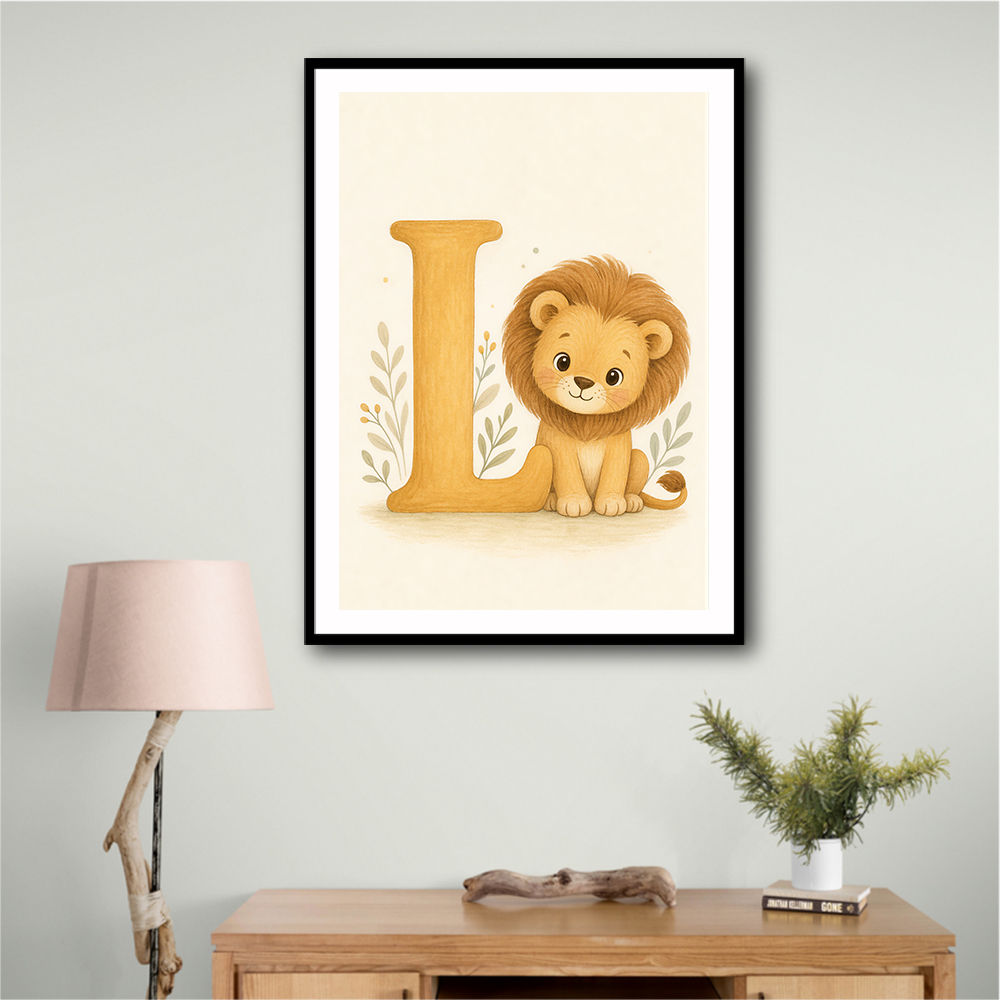 L For Lion Nursery Wall Art