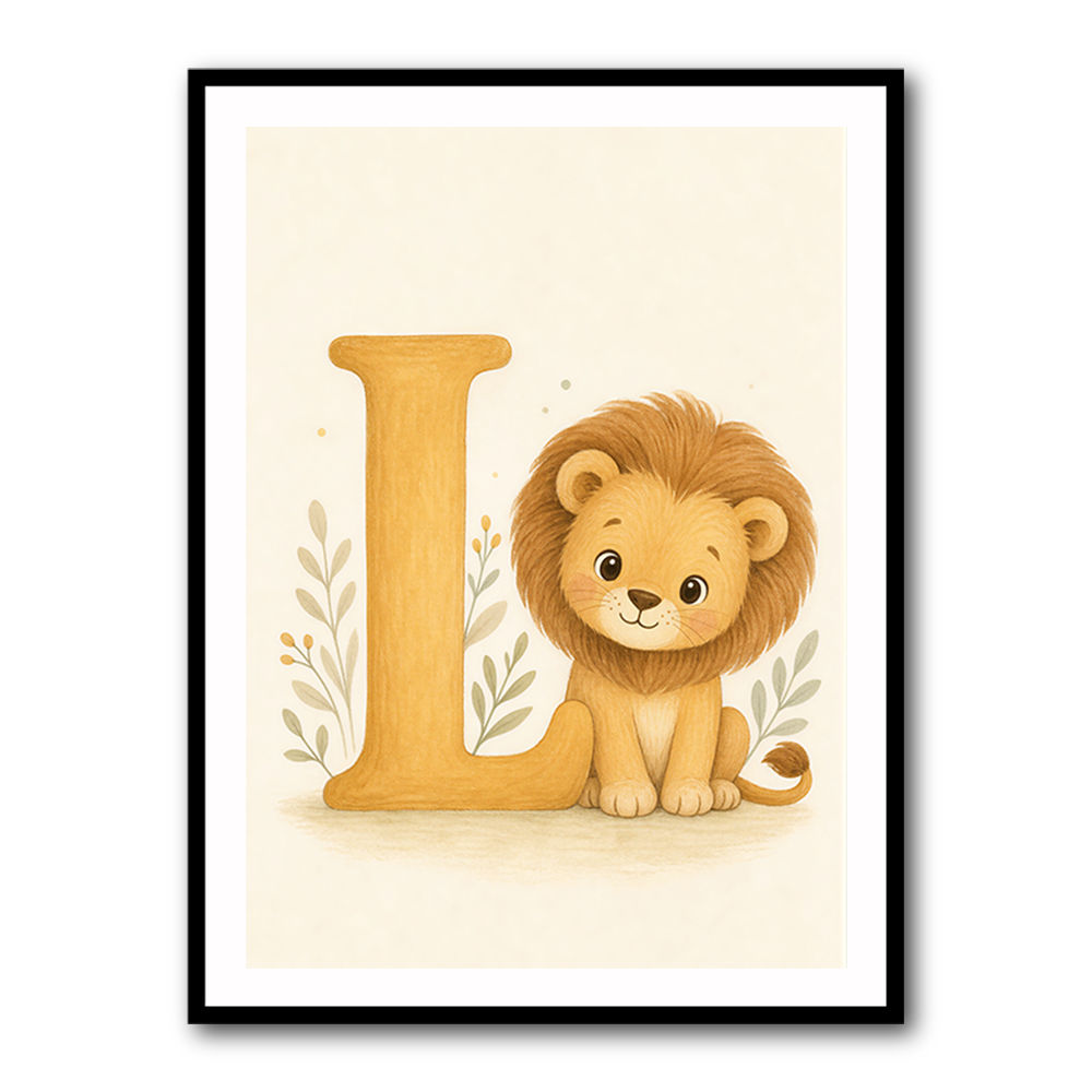 L For Lion Nursery Wall Art