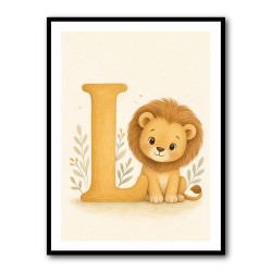 L For Lion Nursery Wall Art