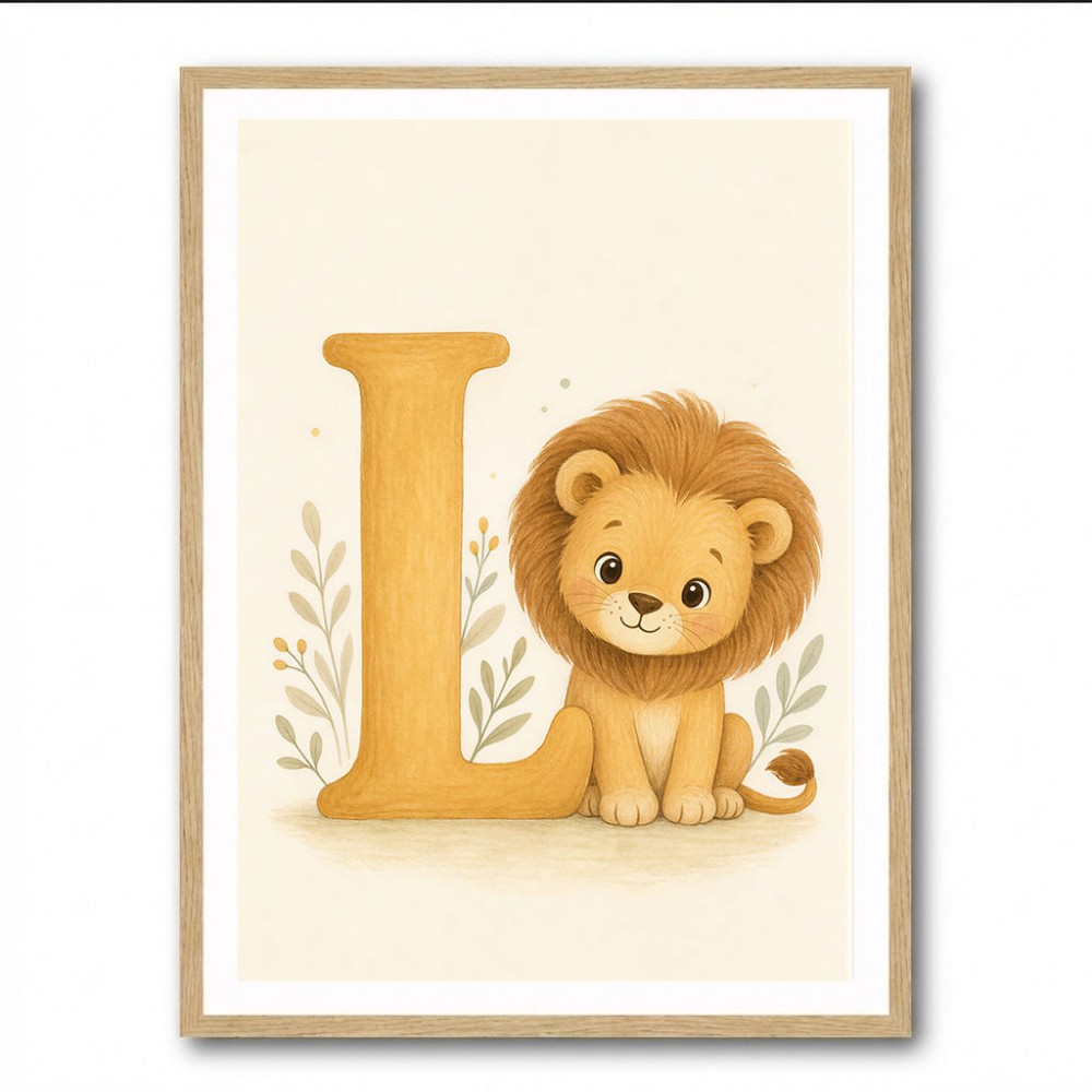 L For Lion Nursery Wall Art