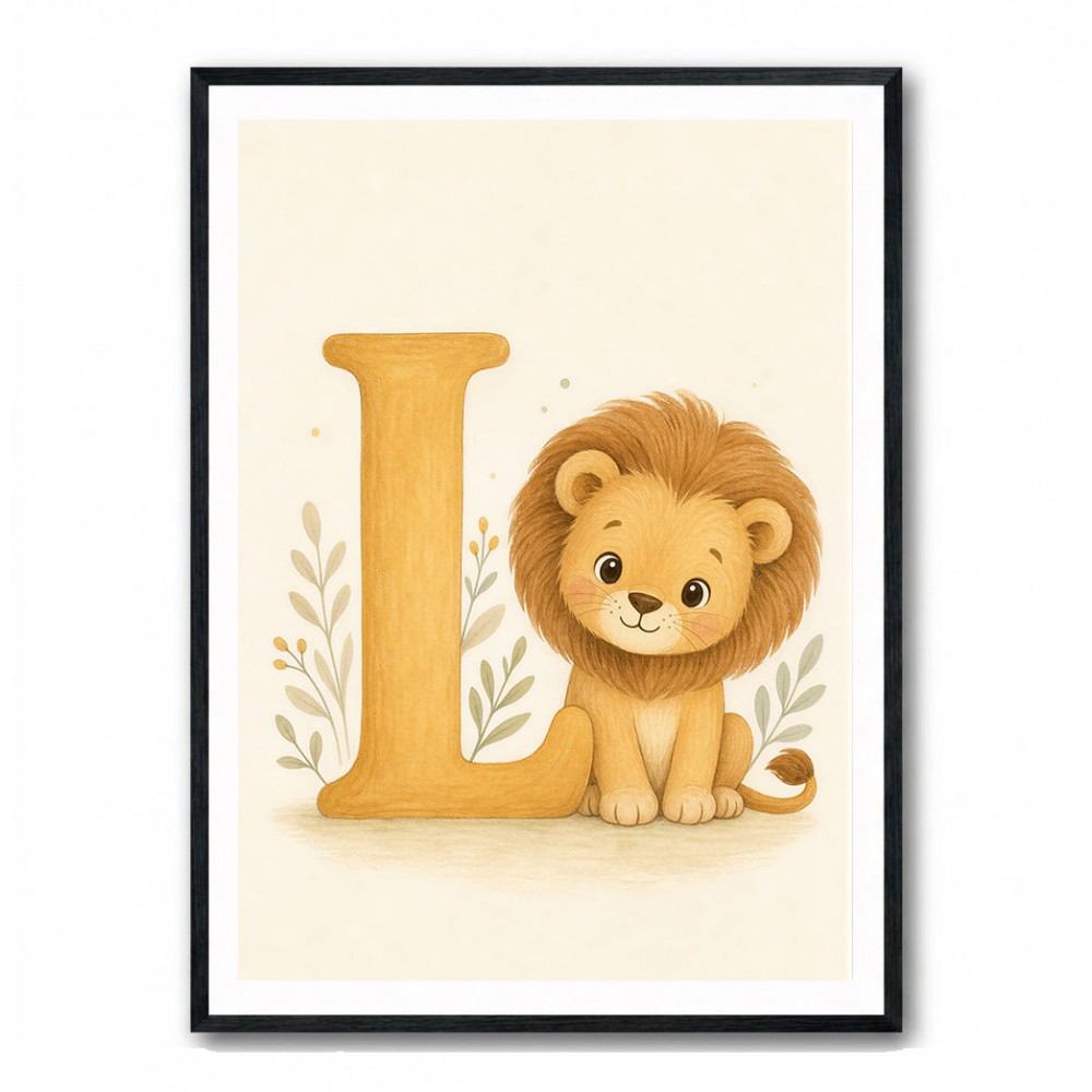 L For Lion Nursery Wall Art