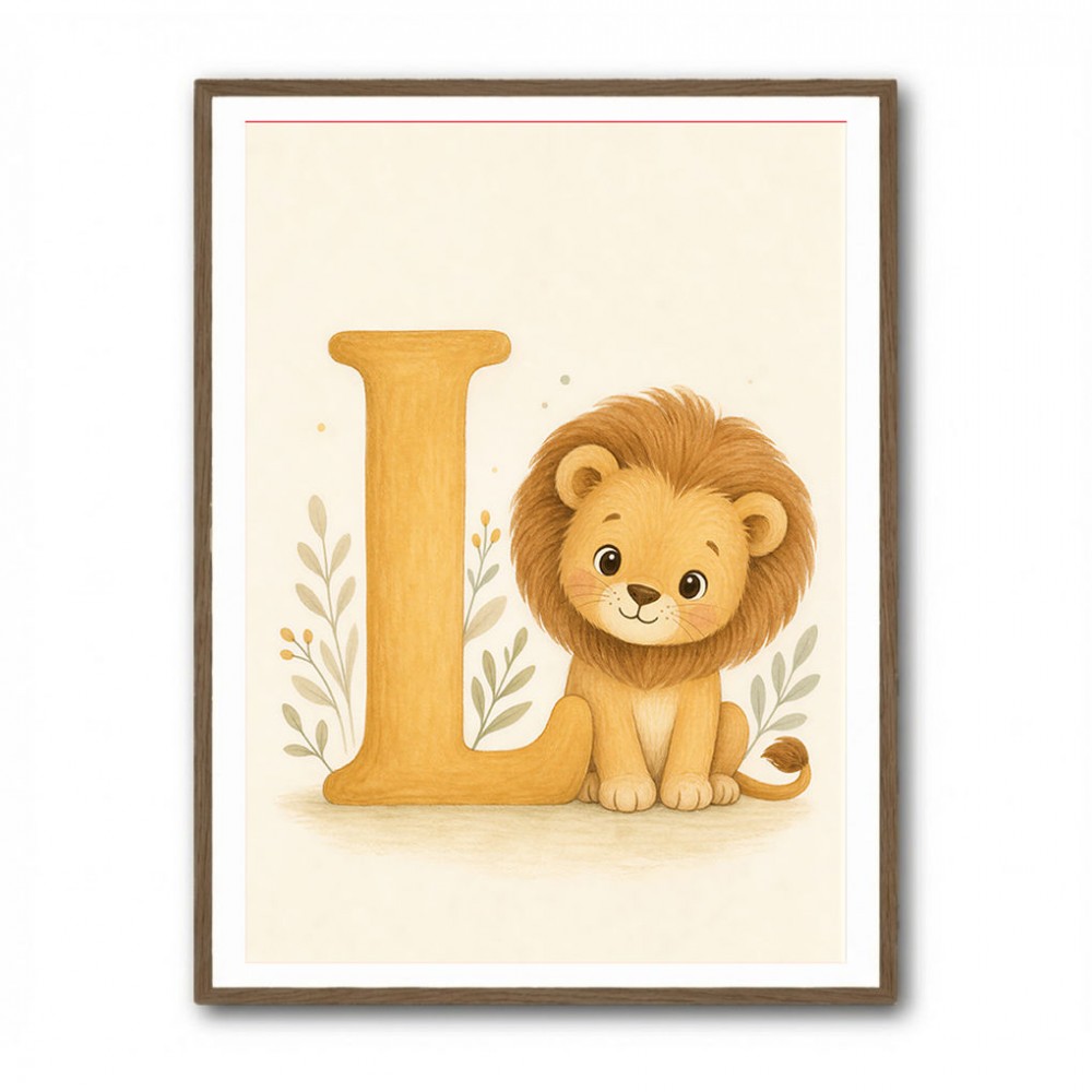 L For Lion Nursery Wall Art