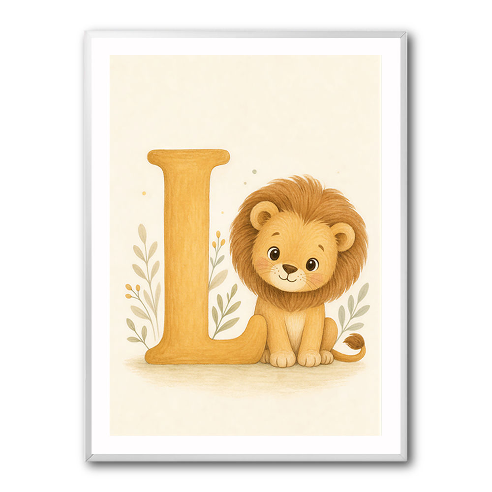 L For Lion Nursery Wall Art