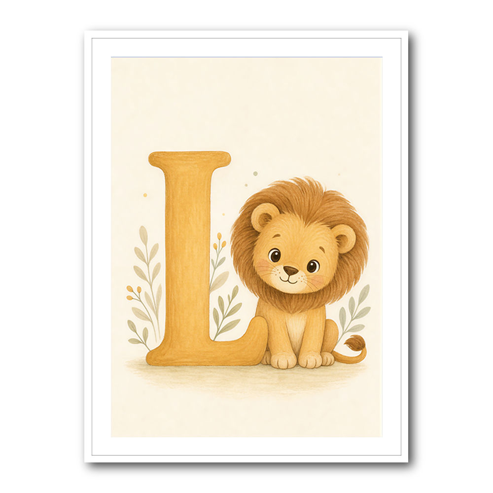 L For Lion Nursery Wall Art