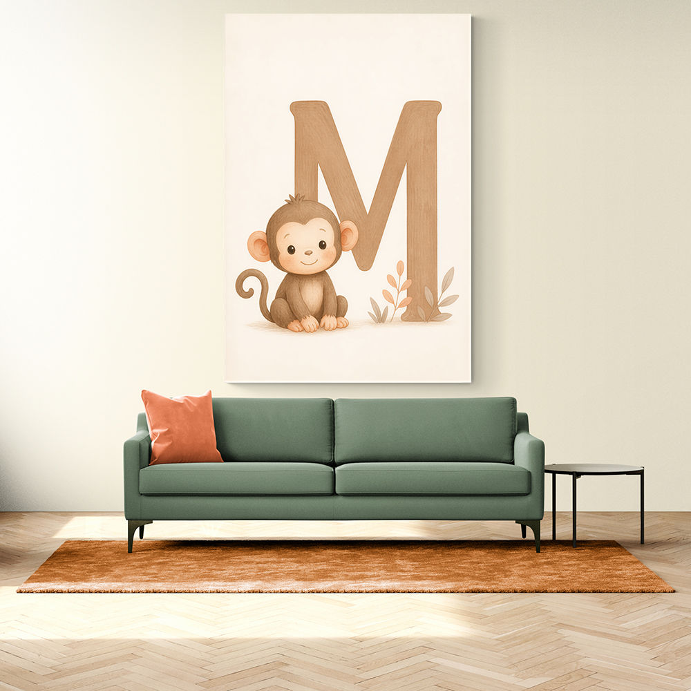 M For Monkey Childrens Art Print