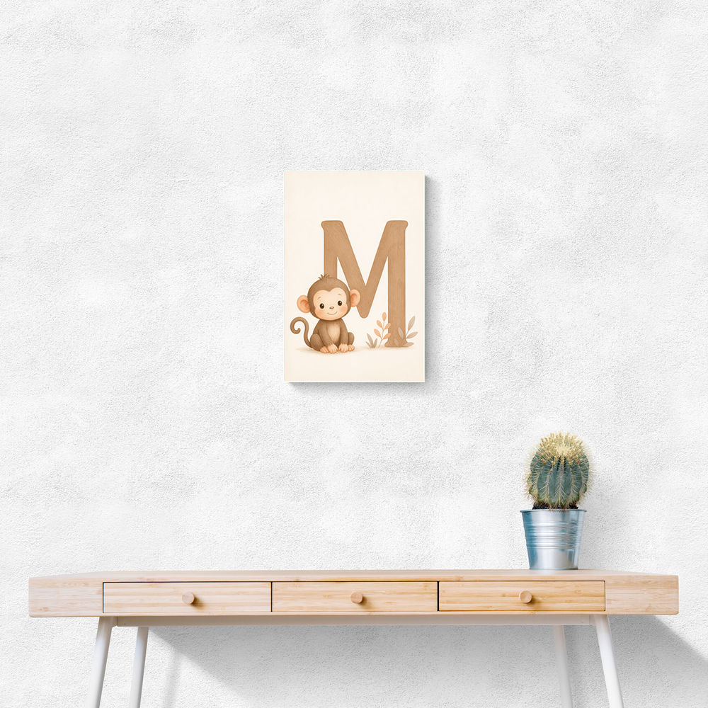 M For Monkey Childrens Art Print