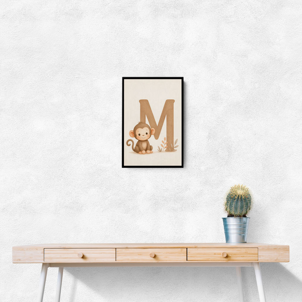 M For Monkey Childrens Art Print