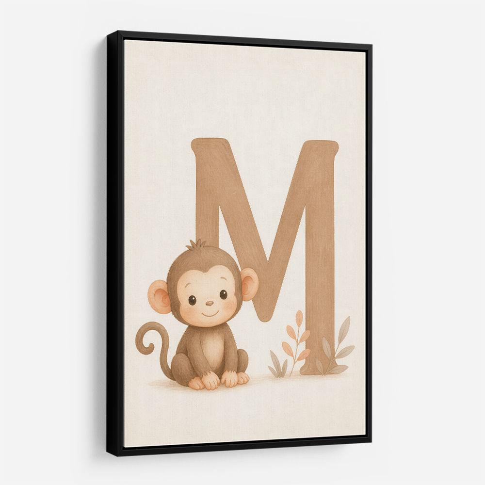 M For Monkey Childrens Art Print