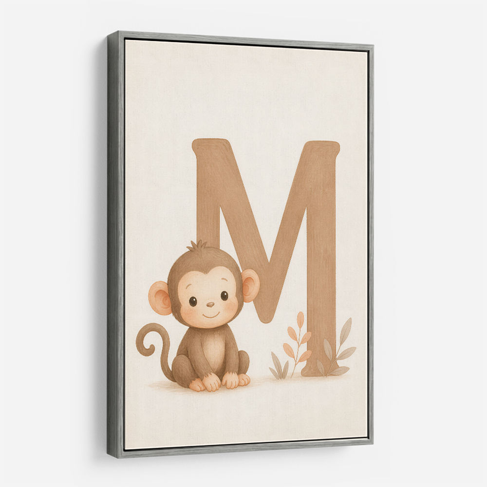 M For Monkey Childrens Art Print