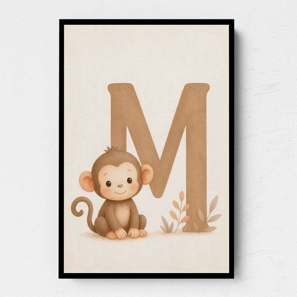 M For Monkey Childrens Art Print