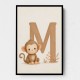 M For Monkey Childrens Art Print