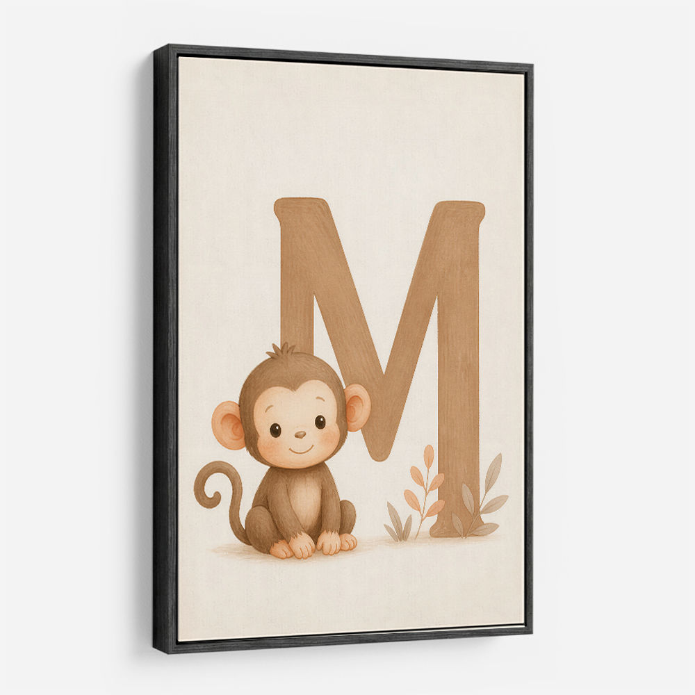 M For Monkey Childrens Art Print