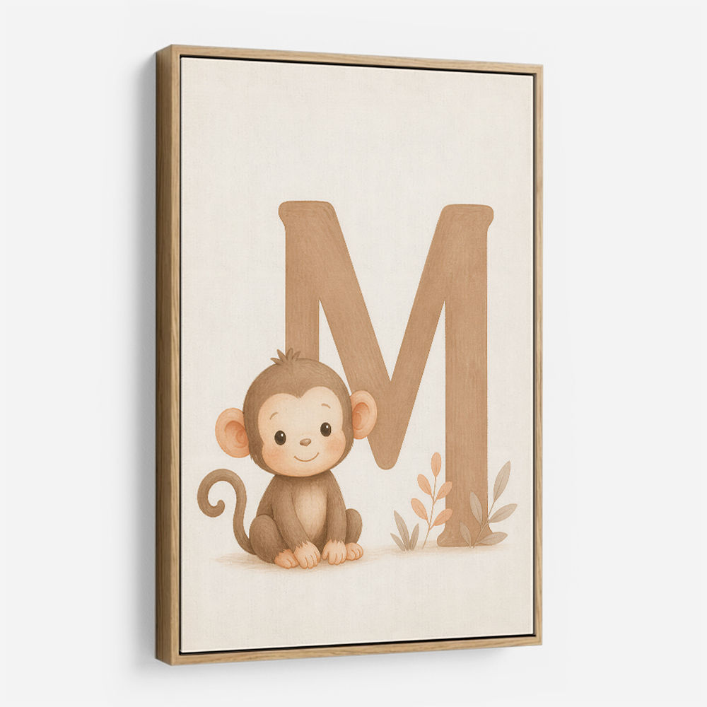 M For Monkey Childrens Art Print