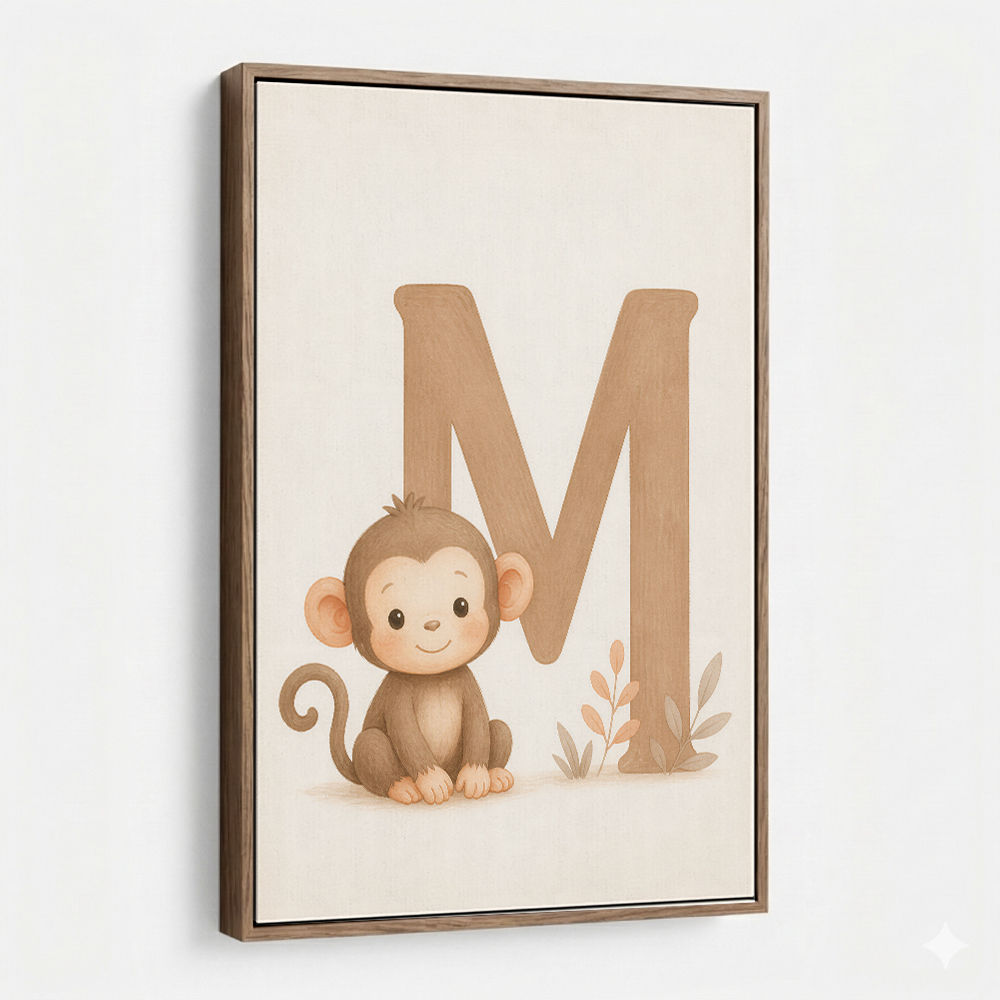 M For Monkey Childrens Art Print