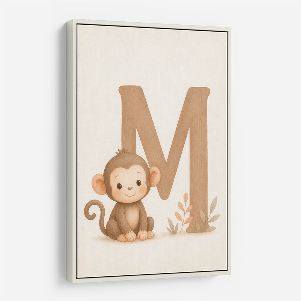M For Monkey Childrens Art Print