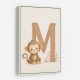 M For Monkey Childrens Art Print