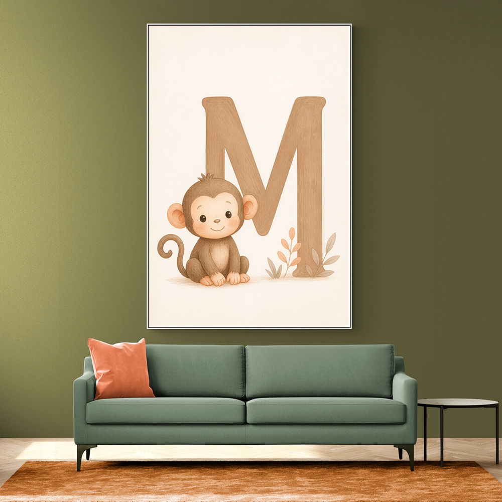 M For Monkey Childrens Art Print
