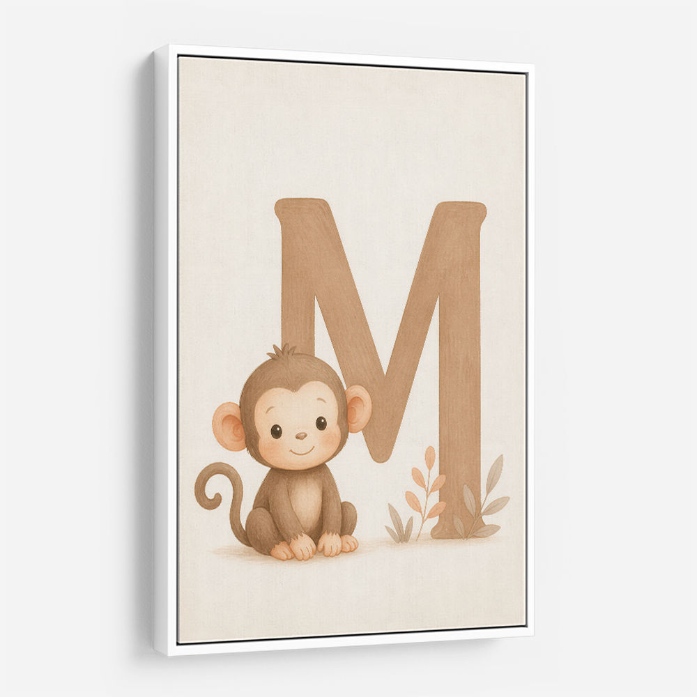 M For Monkey Childrens Art Print