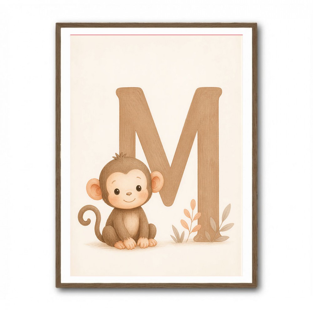 M For Monkey Childrens Art Print