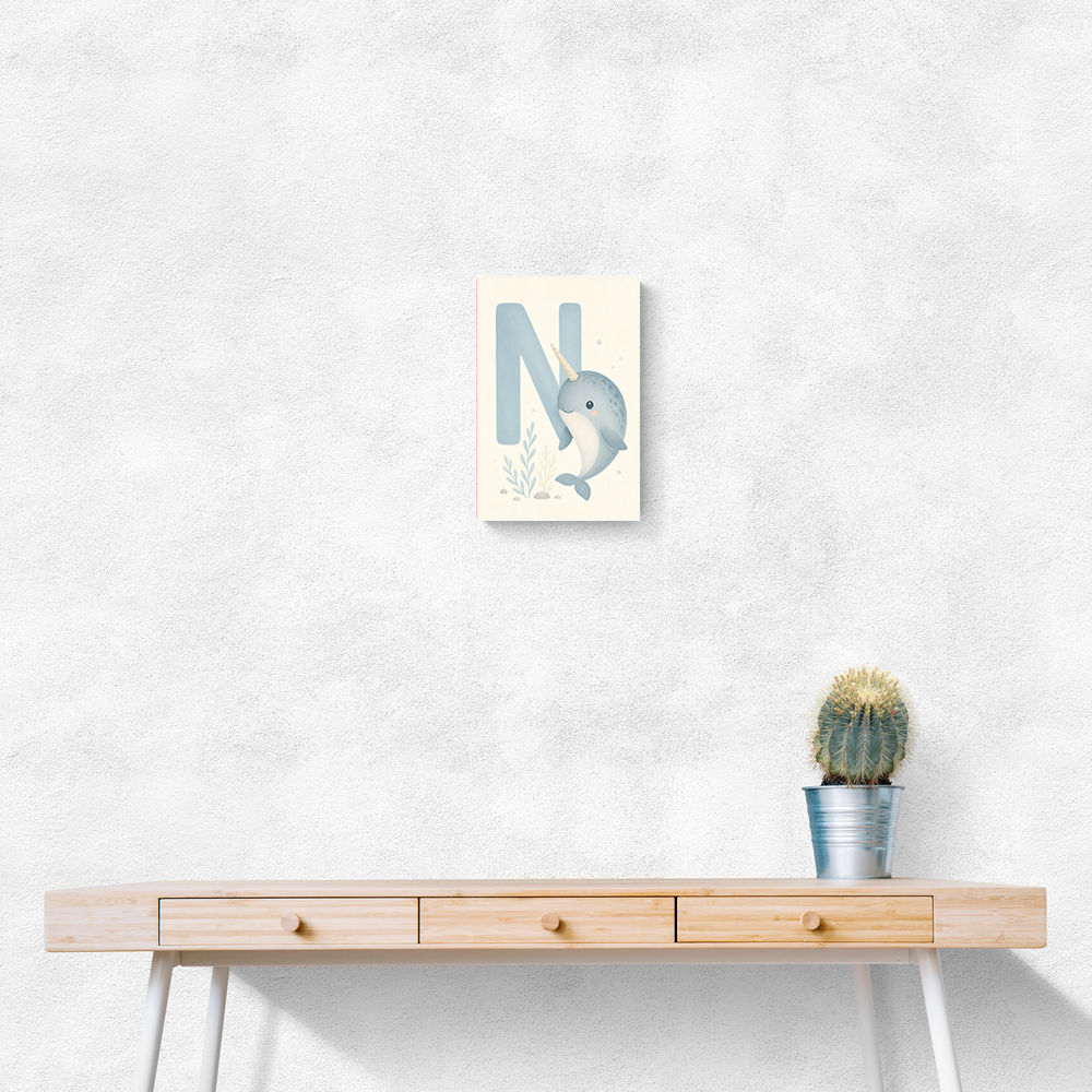 N For Narwhal Nursery Wall Art