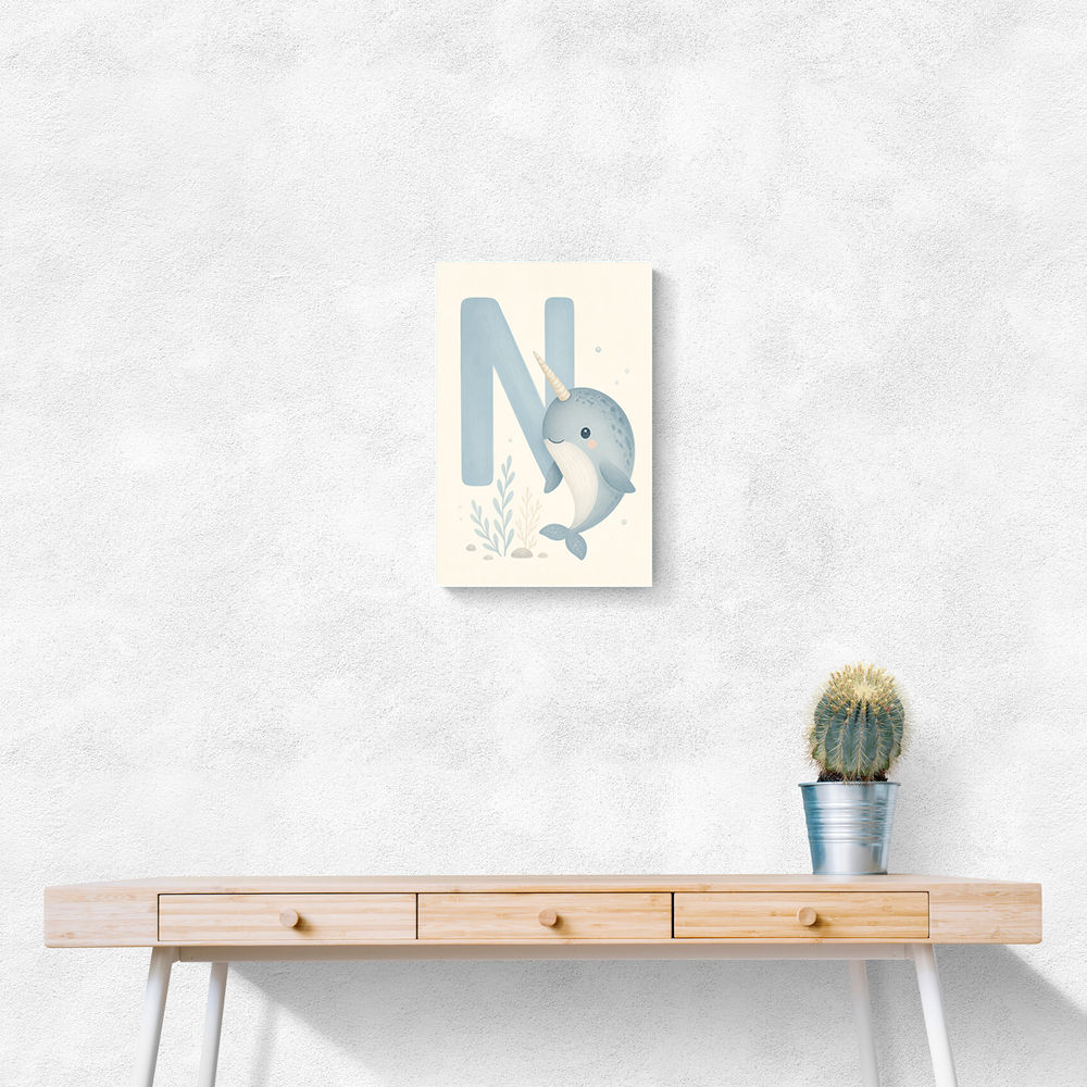 N For Narwhal Nursery Wall Art