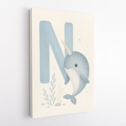 N For Narwhal Nursery Wall Art
