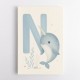 N For Narwhal Nursery Wall Art