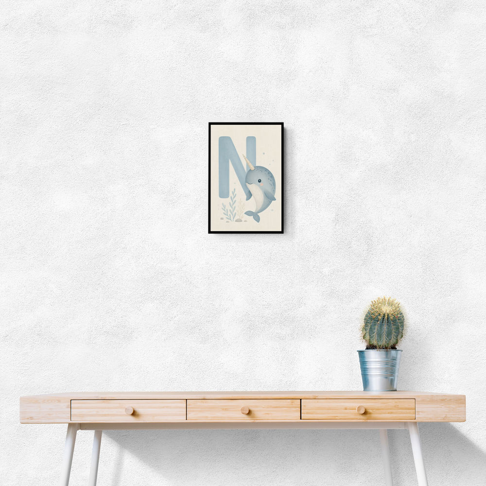 N For Narwhal Nursery Wall Art