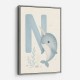 N For Narwhal Nursery Wall Art