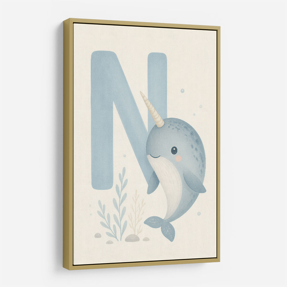 N For Narwhal Nursery Wall Art