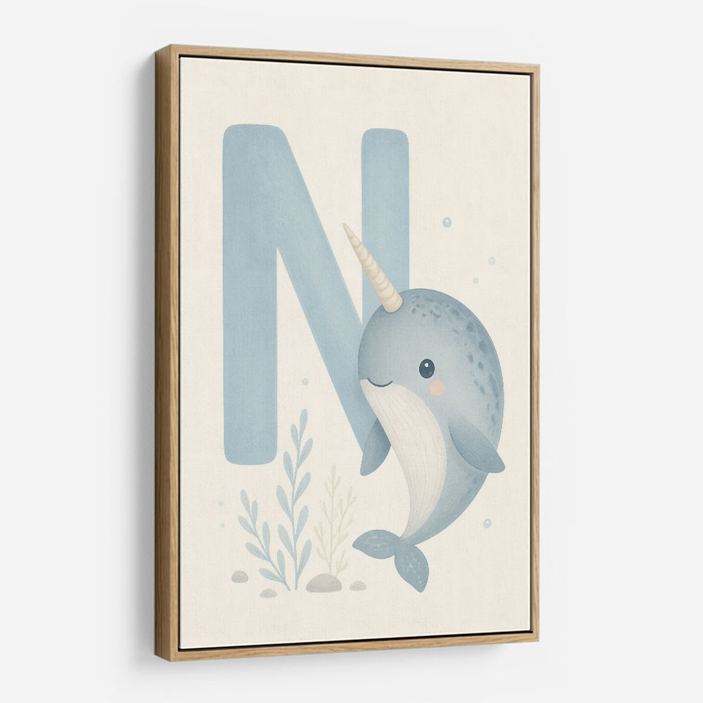 N For Narwhal Nursery Wall Art
