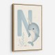 N For Narwhal Nursery Wall Art